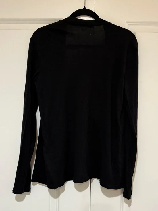 J. Crew Black Open Front 💯% Cotton Lightweight Cardigan - Picture 4 of 5